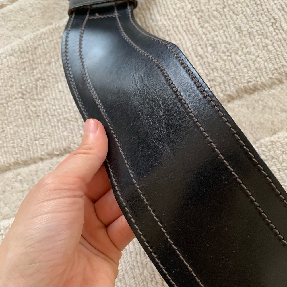 Wide leather Belt - Picture 4 of 7